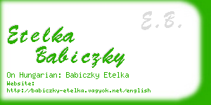 etelka babiczky business card